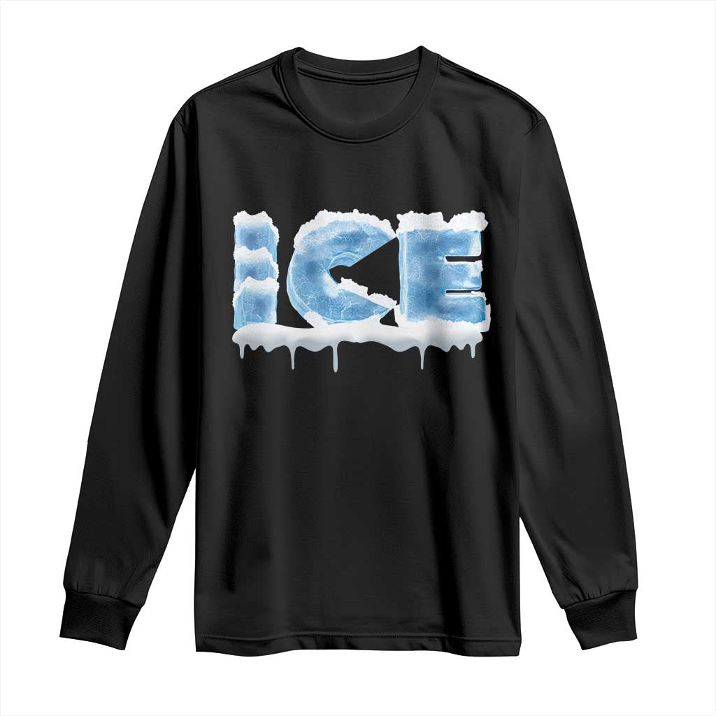 Couple Matching Fire And Ice Long Sleeve Shirt Typographic Ice
