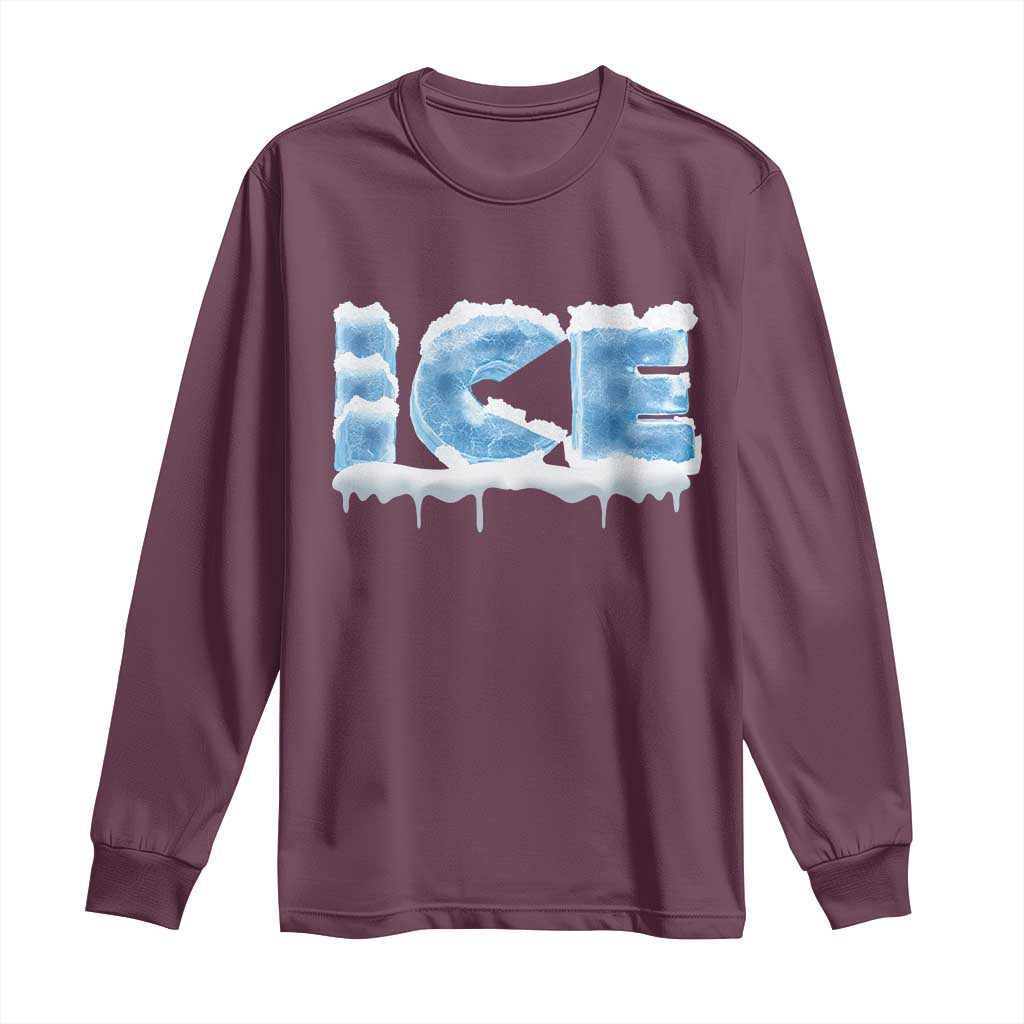Couple Matching Fire And Ice Long Sleeve Shirt Typographic Ice