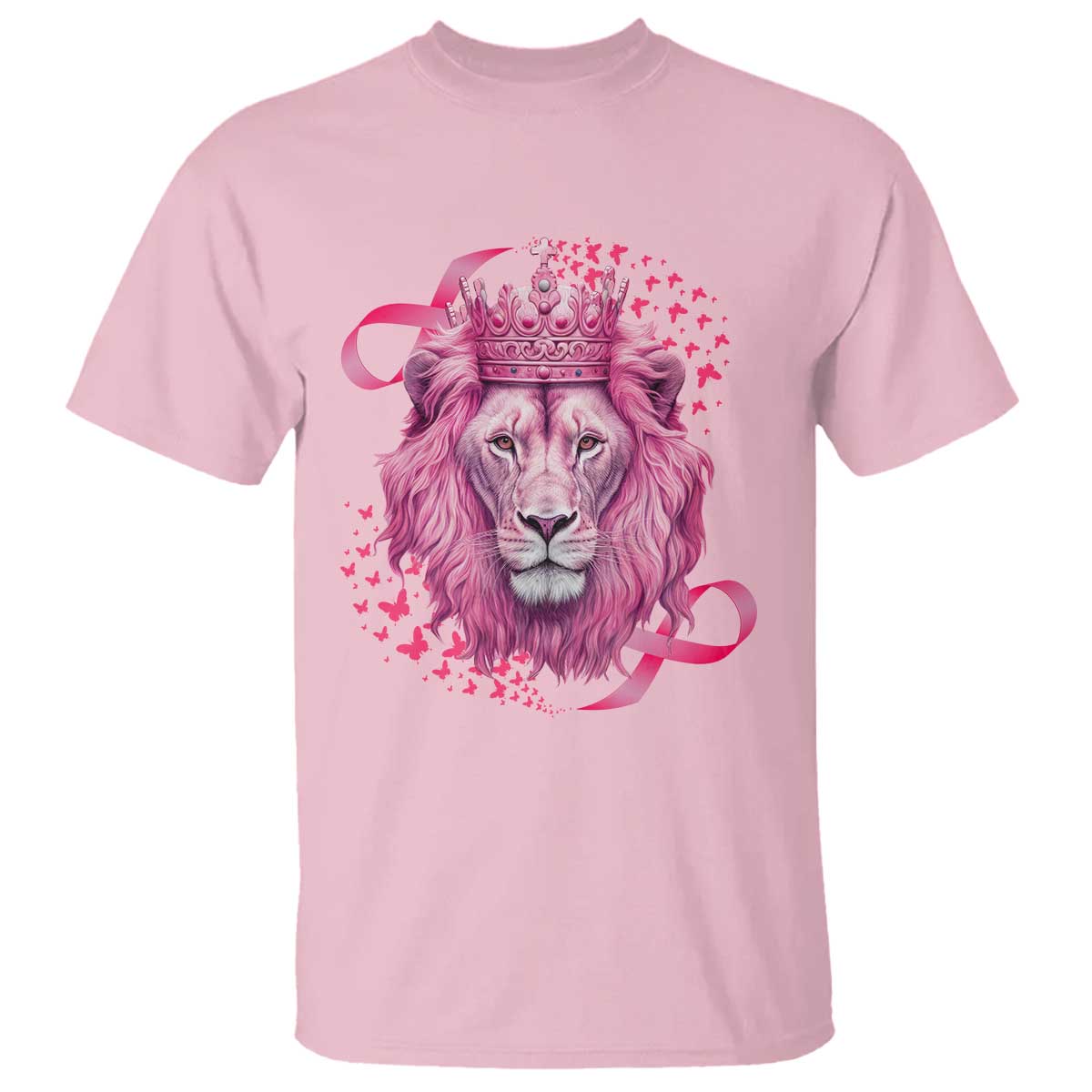 Breast Cancer Awareness Pink Lion Warrior T Shirt - Wonder Print Shop