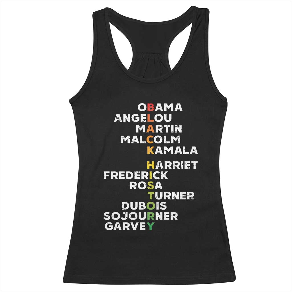 Black History Leaders Racerback Tank Top Obama Martin Malcolm Harriet