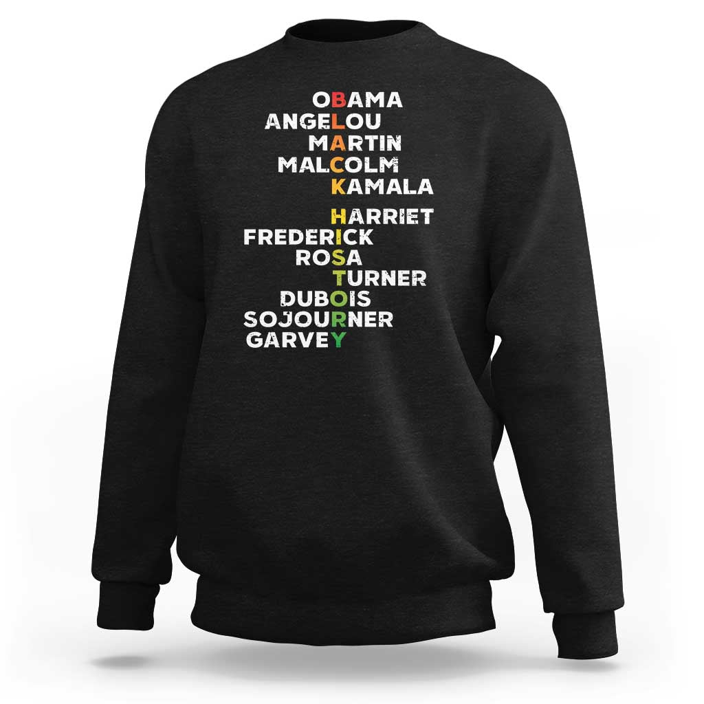 Black History Leaders Sweatshirt Obama Martin Malcolm Harriet