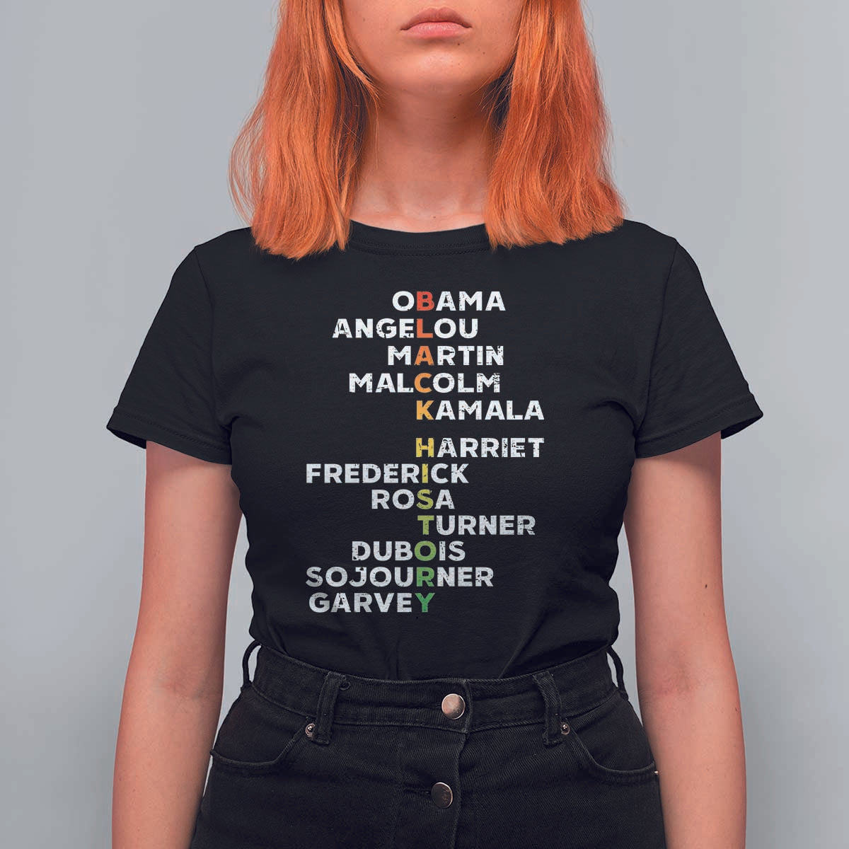 Black History Leaders T Shirt For Women Obama Martin Malcolm Harriet