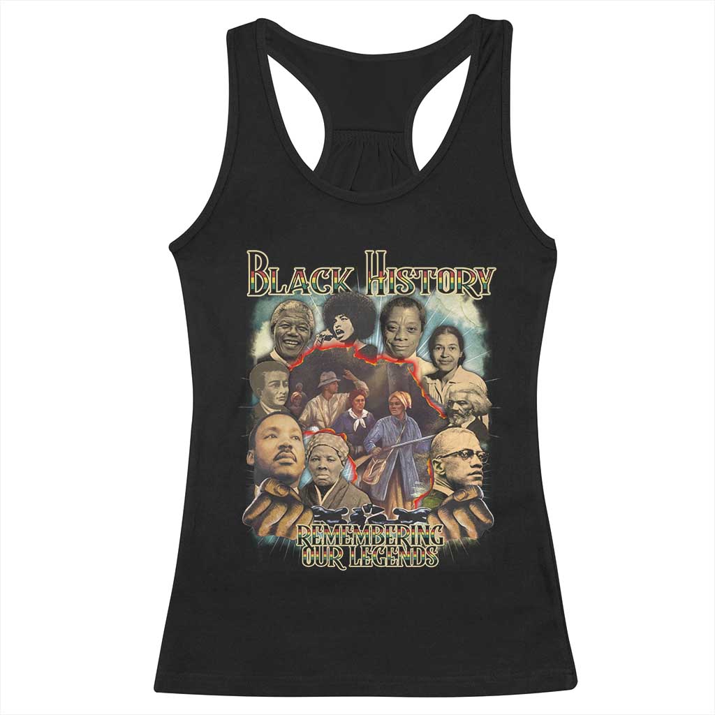 Black History Racerback Tank Top Remembering Our Legends Martin Malcolm Harriet Rosa Frederick