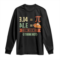 Black long-sleeve T-shirt with Pi and pie math graphic front print