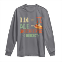 Charcoal long-sleeve T-shirt with Pi and pie math graphic front print