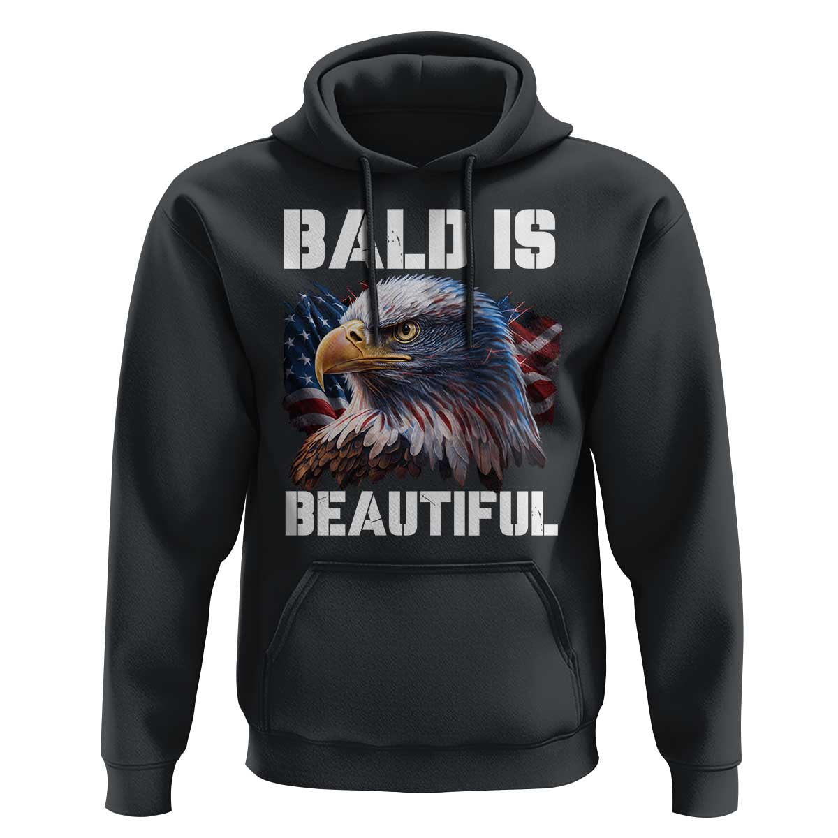 American Eagle Bald Is Beautiful Hoodie - Wonder Print Shop