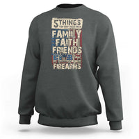 Charcoal crewneck sweatshirt with front patriotic graphic print