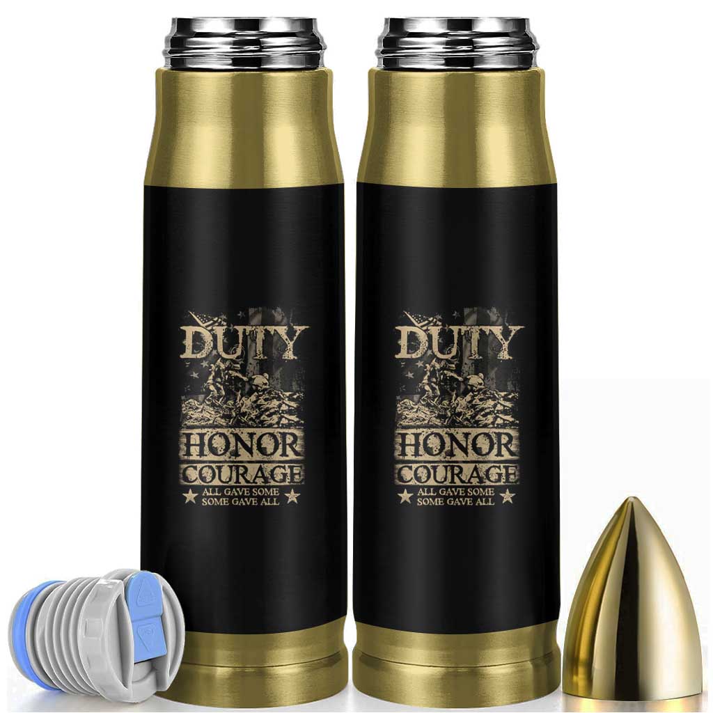 Veteran Bullet Tumbler Duty Honor Courage Patriotic American Flag