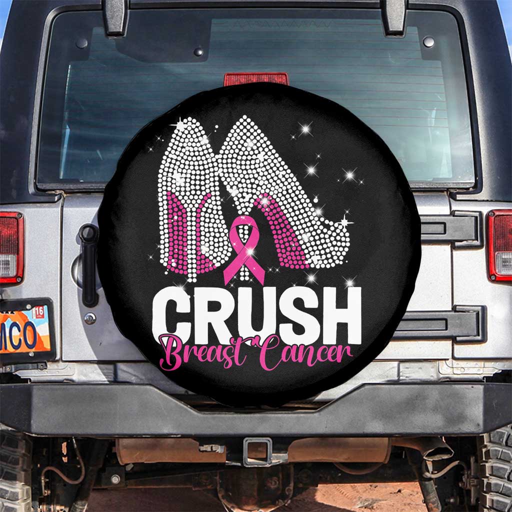 Crush Breast Cancer Awareness Spare Tire Cover Bling High Heels Pink Ribbon TS09