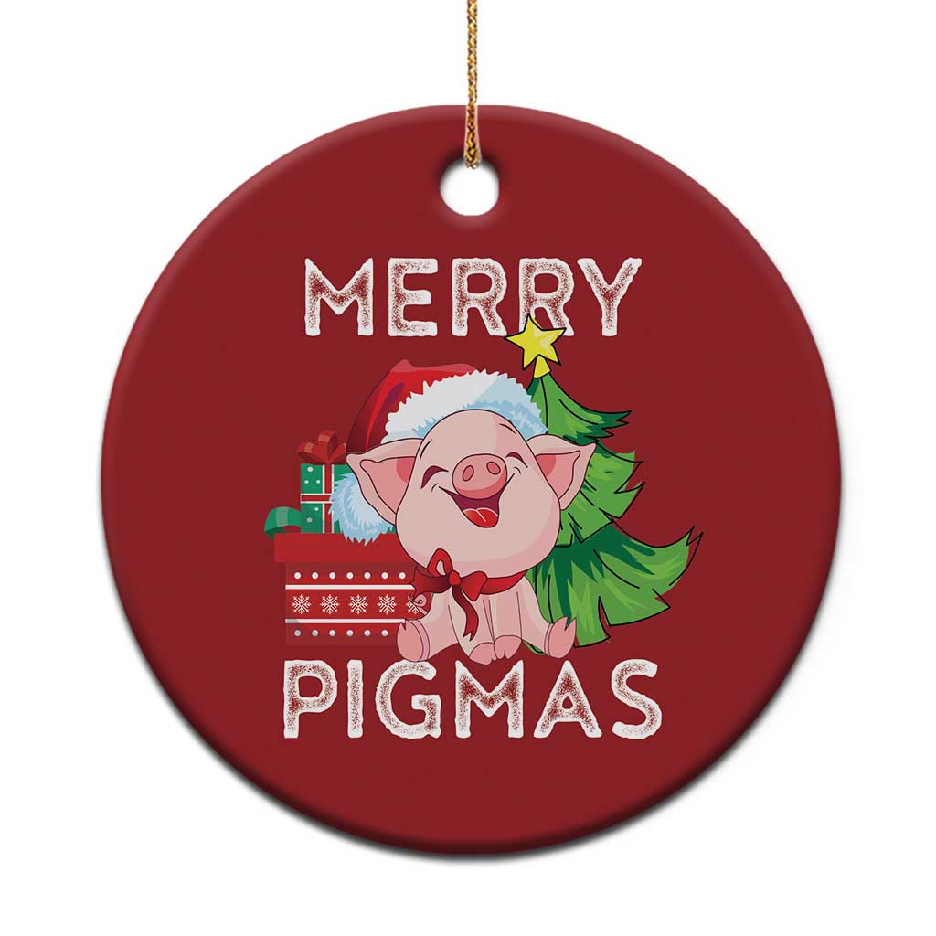 Merry Pigmas Cute Pig Santa Xmas Farmer Christmas Ornament - Wonder Print Shop