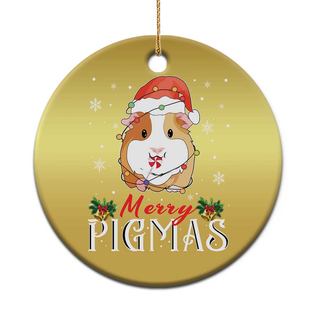 Merry Pigmas Christmas Cute Guinea Pig Christmas Ornament - Wonder Print Shop