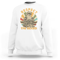 White Christmas sweatshirt with 'Respect The Beard' graphic front