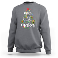 Charcoal crewneck sweatshirt with colorful Hawaiian Christmas tree graphic