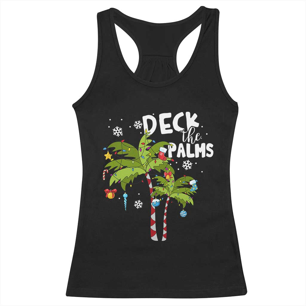 Christmas In Hawaii Racerback Tank Top Deck the Palms Xmas Tree