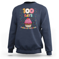 Navy sweatshirt with 100 Days cupcake graphic, 'Sprinkled with Fun'