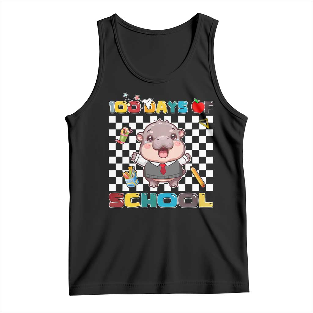 Moo Deng 100th Day Of School Tank Top Cute Baby Hippo 100 Days