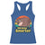 100th Day Of School Racerback Tank Top Moo Deng 100 Days Smarter Retro Baby Hippo