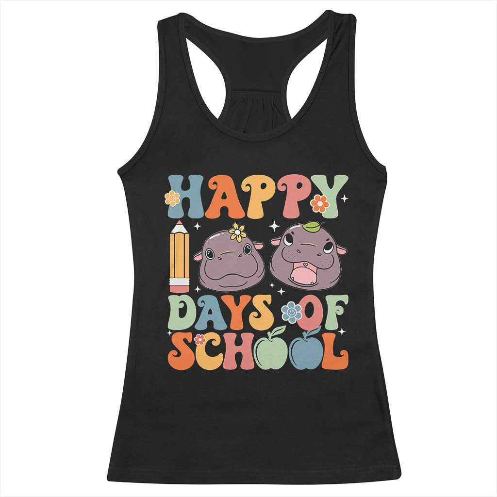 Happy 100 Days Of School Cute Moo Deng Racerback Tank Top