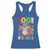 Funny 100th Day Of School Moo Deng Racerback Tank Top Cute Baby Hippo Colorful 100 Days