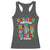 Funny Chilling Through 100 Days Of school Racerback Tank Top