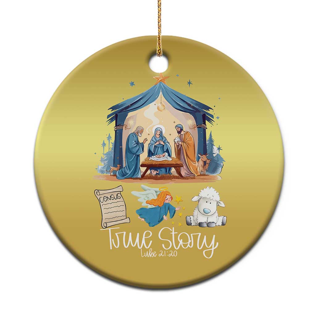 True Story Nativity Christmas Baby God Jesus Christian Christmas Ornament - Wonder Print Shop