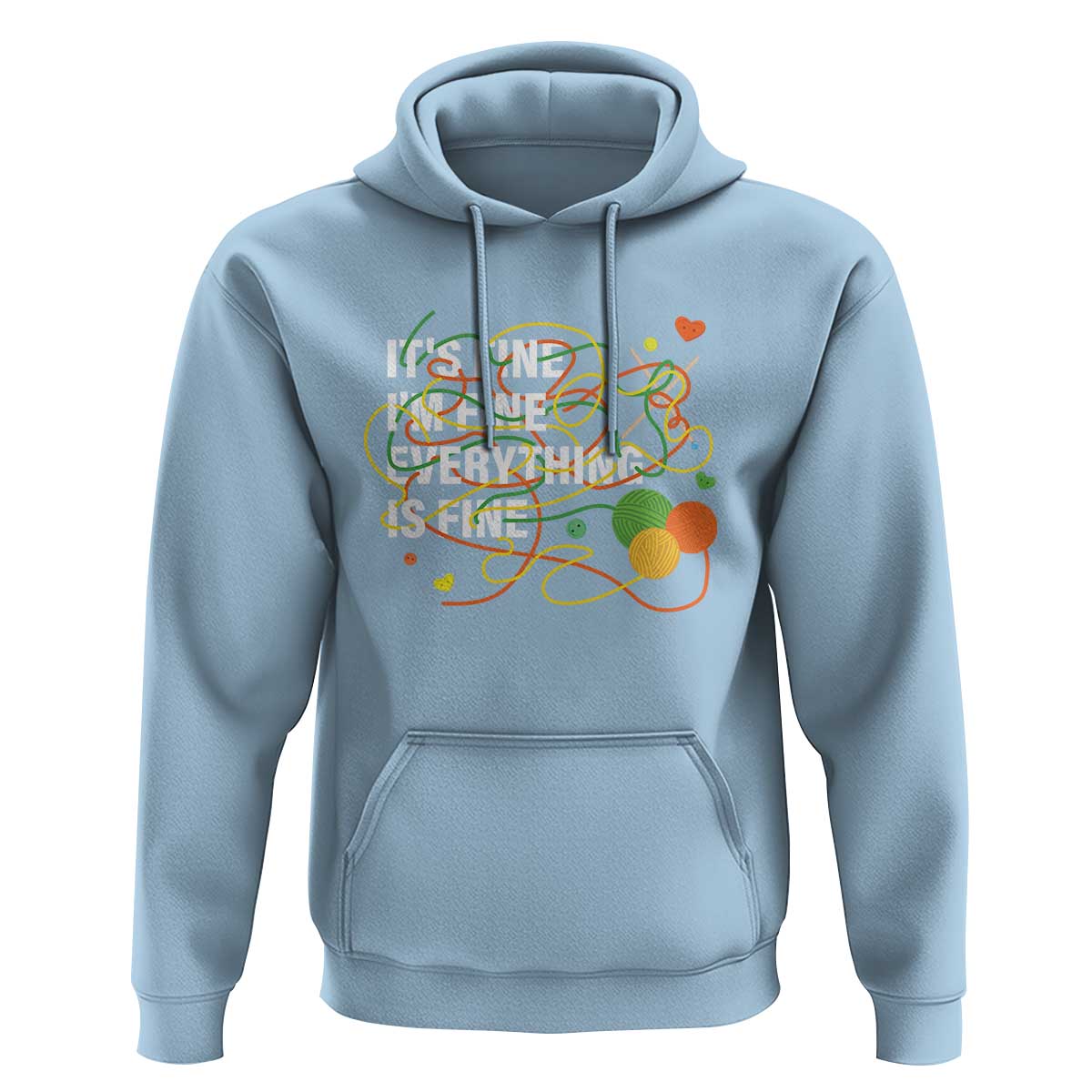 Funny Crochet Hoodie It's Fine I'm Fine Everything Is Fine Knitting