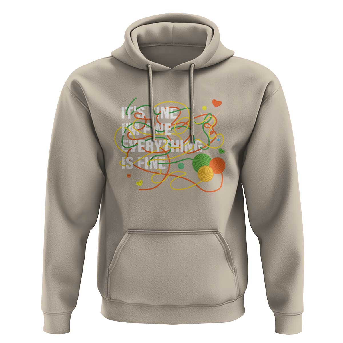 Funny Crochet Hoodie It's Fine I'm Fine Everything Is Fine Knitting