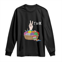 Funny Crochet Long Sleeve Shirt I'm Ok Knitting