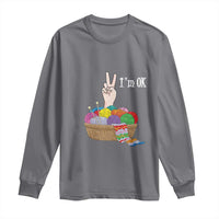 Funny Crochet Long Sleeve Shirt I'm Ok Knitting