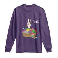 Funny Crochet Long Sleeve Shirt I'm Ok Knitting