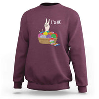 Funny Crochet Sweatshirt I'm Ok Knitting