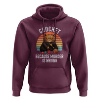 Funny Crochet Cat Hoodie Because Murder Is Wrong