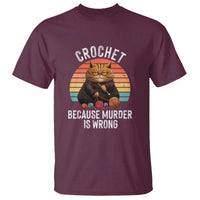 Funny Crochet Cat T Shirt Because Murder Is Wrong
