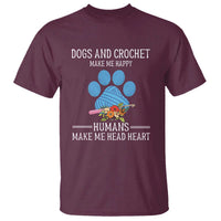 Funny Dogs And Crochet T Shirt Make Me Happy