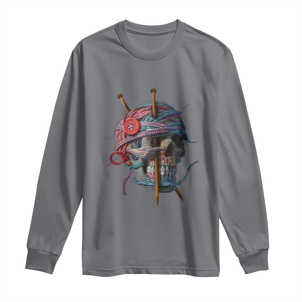 Funny Crochet Long Sleeve Shirt Yard Skull Halloween Knitting