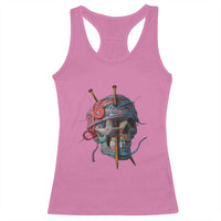 Funny Crochet Racerback Tank Top Yard Skull Halloween Knitting