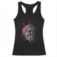 Funny Crochet Racerback Tank Top Yard Skull Halloween Knitting