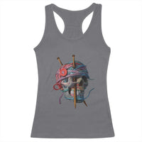 Funny Crochet Racerback Tank Top Yard Skull Halloween Knitting