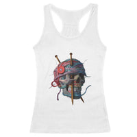 Funny Crochet Racerback Tank Top Yard Skull Halloween Knitting