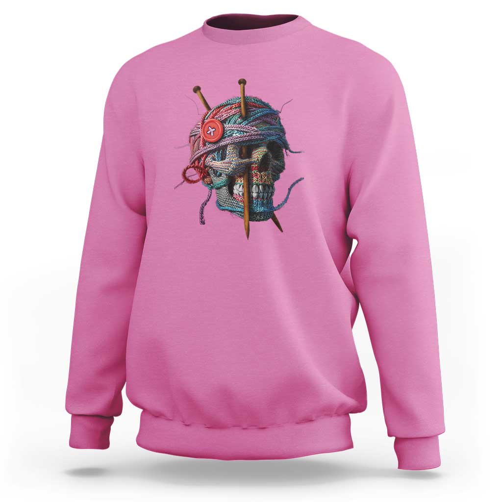 Funny Crochet Sweatshirt Yard Skull Halloween Knitting