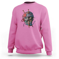 Funny Crochet Sweatshirt Yard Skull Halloween Knitting