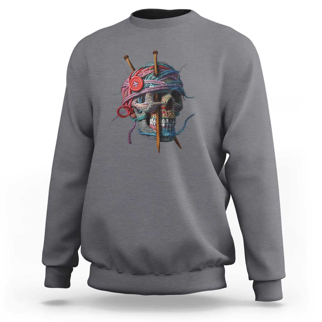 Funny Crochet Sweatshirt Yard Skull Halloween Knitting
