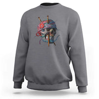 Funny Crochet Sweatshirt Yard Skull Halloween Knitting