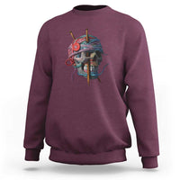 Funny Crochet Sweatshirt Yard Skull Halloween Knitting