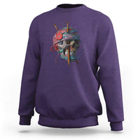 Funny Crochet Sweatshirt Yard Skull Halloween Knitting