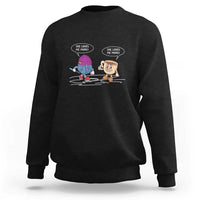 Funny Crochet Coffee Lover Sweatshirt She Loves Me More