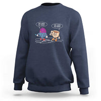 Funny Crochet Coffee Lover Sweatshirt She Loves Me More