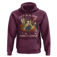 Maroon hoodie with front graphic, drawstring hood, and kangaroo pocket