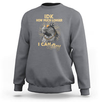 Charcoal gray crewneck sweatshirt with capybara graphic front print