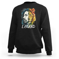 Men's black crewneck sweatshirt with long sleeves and Lion “The Legend” graphic